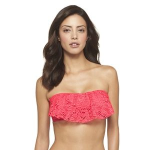Lace Coral Bandeau Swim Top